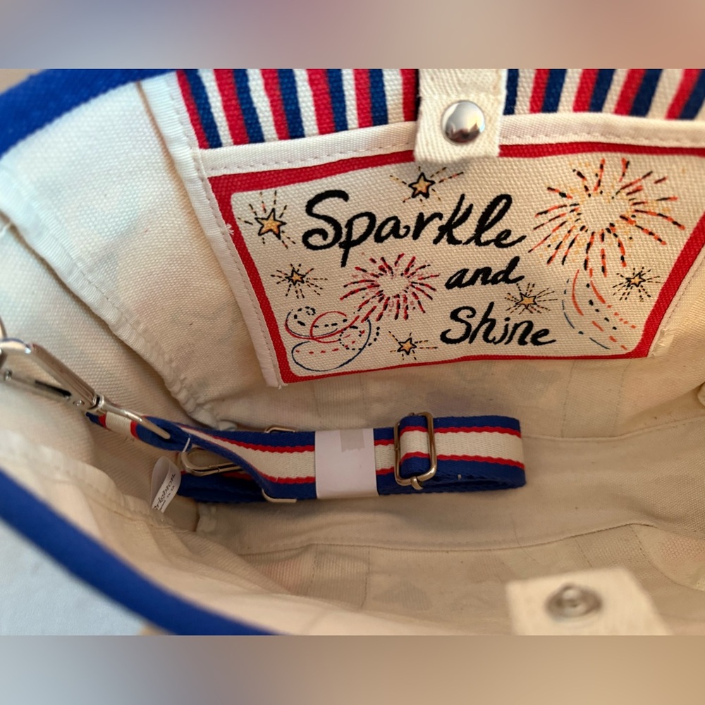 Brighton Red White And You Canvas Mini Tote Bag STYLE D30274 NWT USA patriotic - Picture 10 of 12